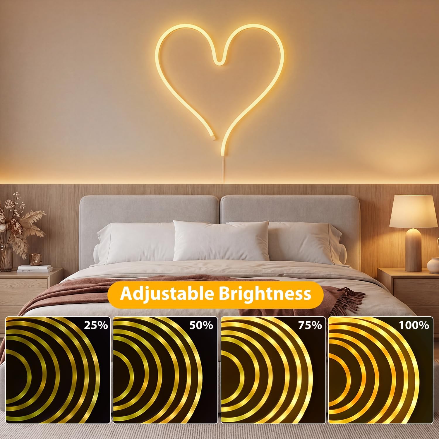 OMIKA 10FT Neon Rope Light Battery Operated, RGB &Warm White Cuttable Lights with USB, Outdoor LED Strip Lights Waterproof for Wall Bedroom Outside Indoor Christmas Décor image 3
