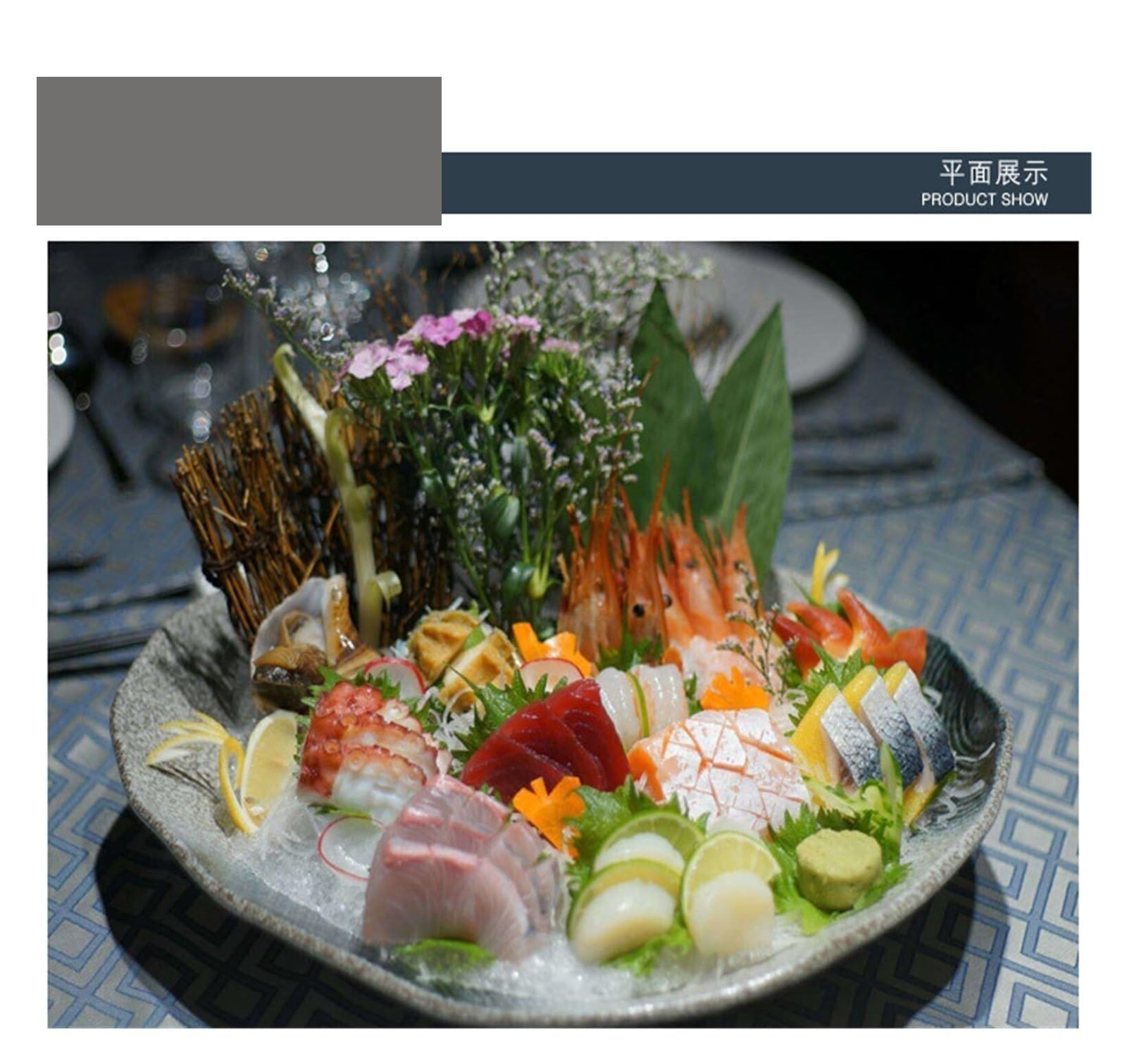 Plato De Aperitivos, Recipientes para Aperitivos, Cocina Japonesa, Plato De Sashimi De Cerámica Extragrande, Plato De Langosta Y Mariscos, Plato De Sushi, Plato Creativo,A-One Size