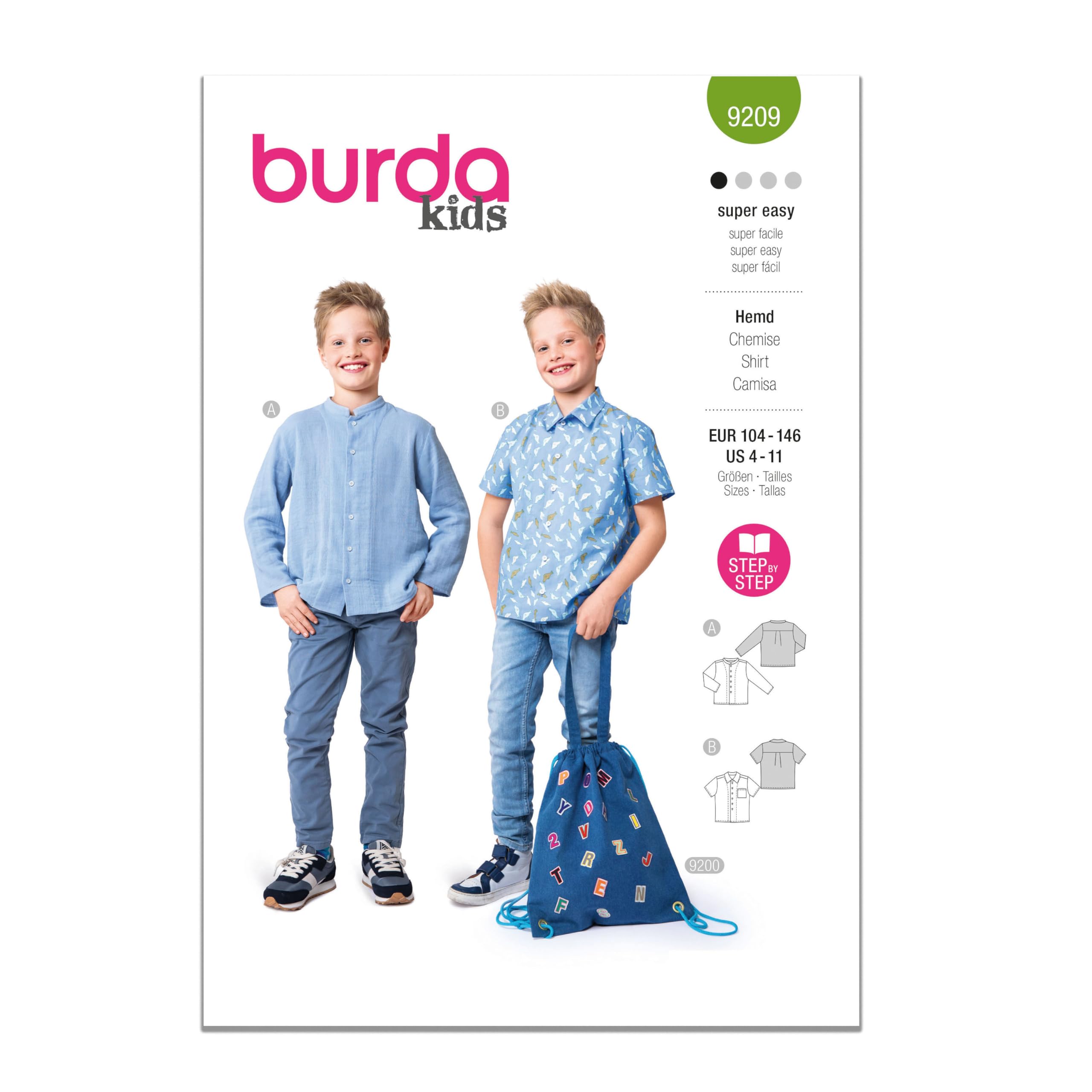 Burda Style Sewing Pattern B9209 Children's Shirt