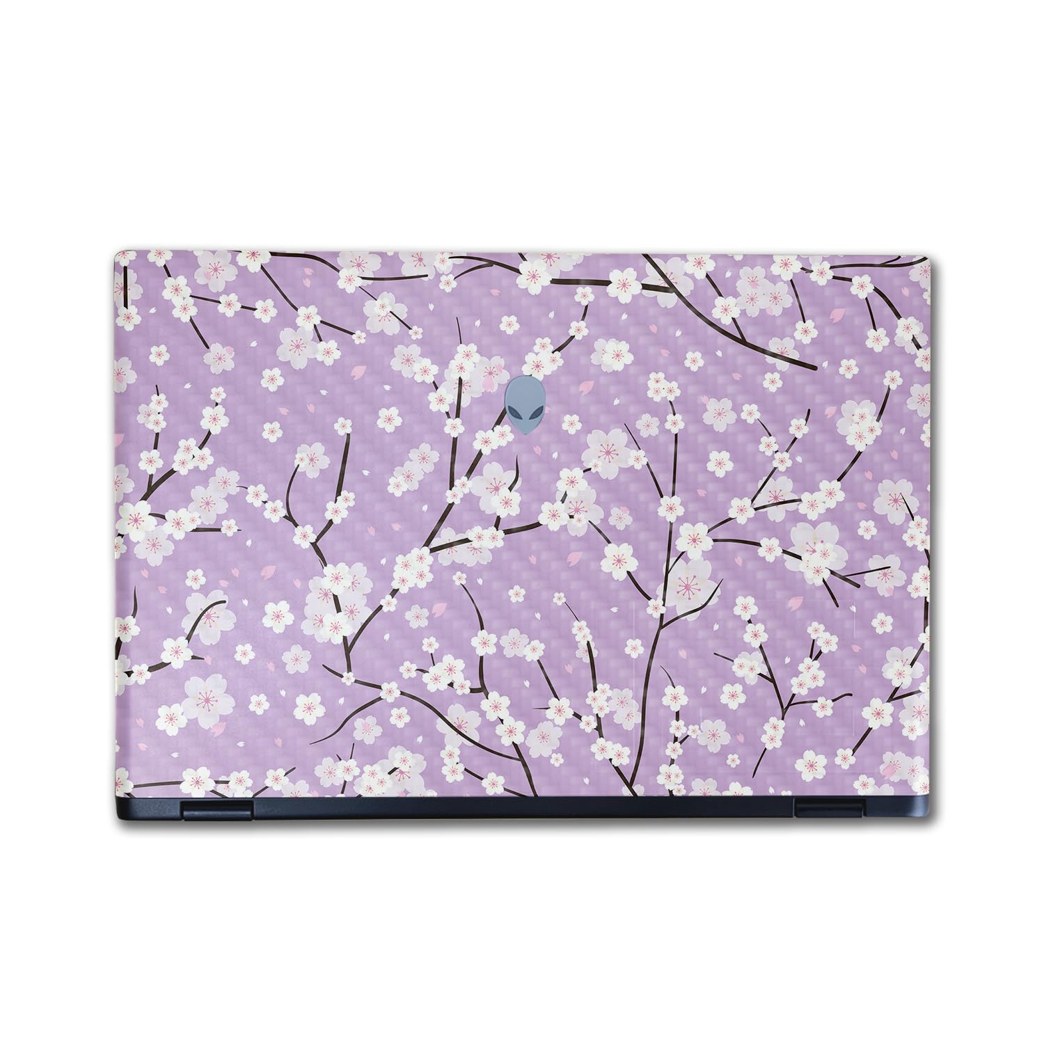 Carbon Fiber Laptop Skin Compatible with Alienware M16 R2 (2024) - Sakura Purple - Premium 3M Vinyl Protective Wrap Decal Cover - Easy to Apply | Crafted in The USA by MightySkins