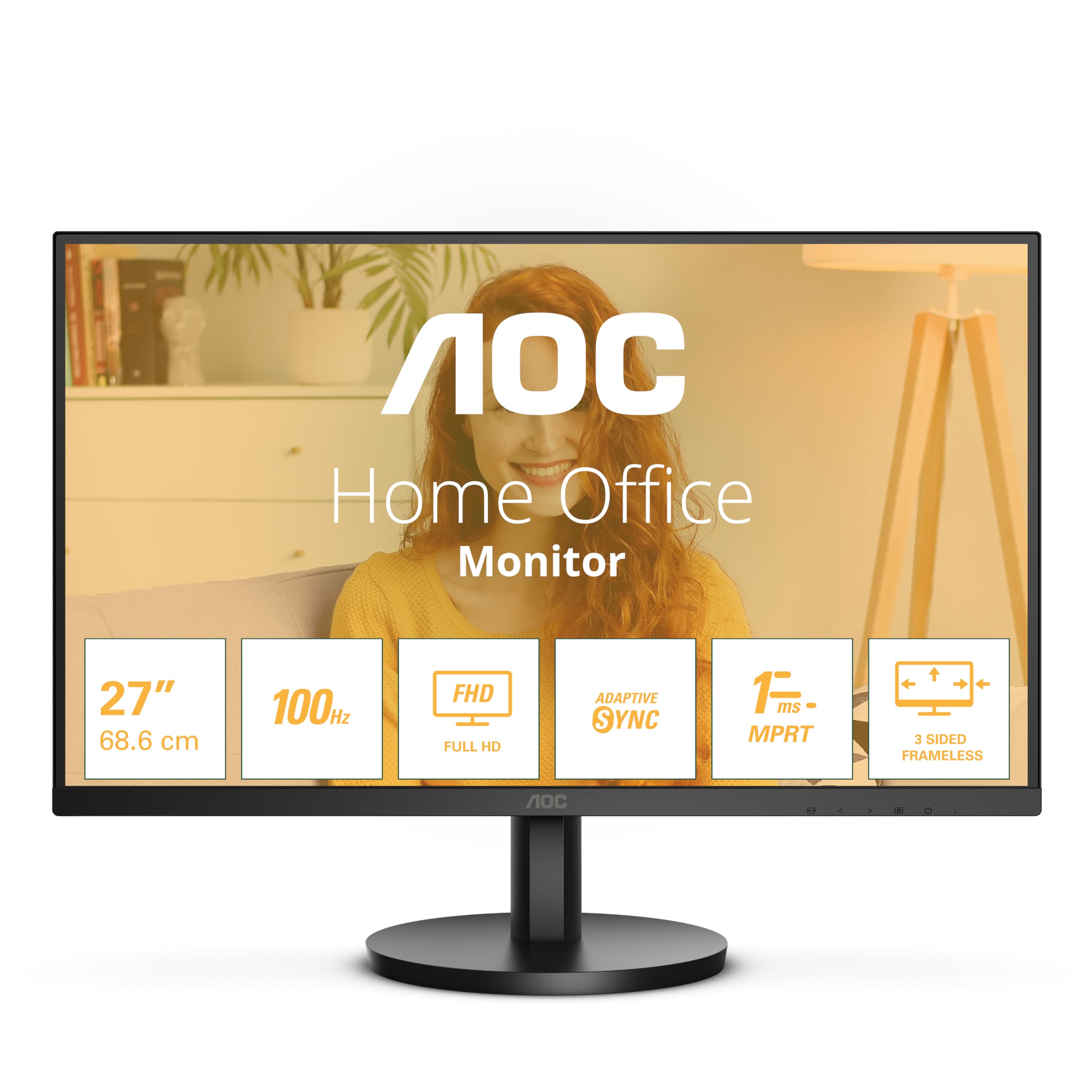 AOC B3 27B3HMA2 LED display 68,6 cm 27" 1920 x 1080 pixels Full HD LCD Noir, 27 inch FHD VA 100Hz, HDMI - VGA, Speakers, 27 pollice FHD VA, 100 Hz, Altoparlanti