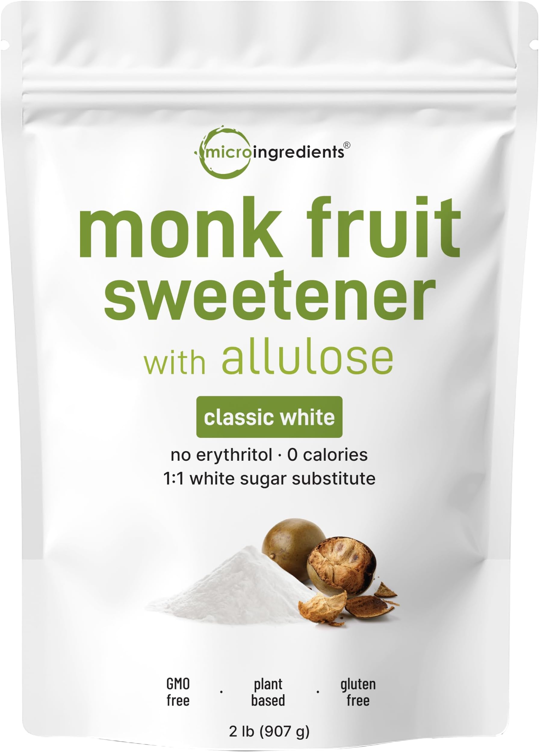 Monk Fruit Sweetener with Allulose, 2 lb | Zero Calorie