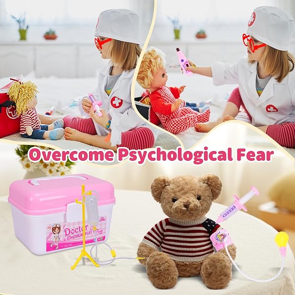Valigetta Dottore Bambini,Kit di Giocattoli per Dentisti per Bambini,Kit Dottoressa Bambina,35 Pezzi Gioco di Ruolo Educativo per Bambini 3 4 5 6 7 8 9 10 Anni Regalo Perfetto - 4