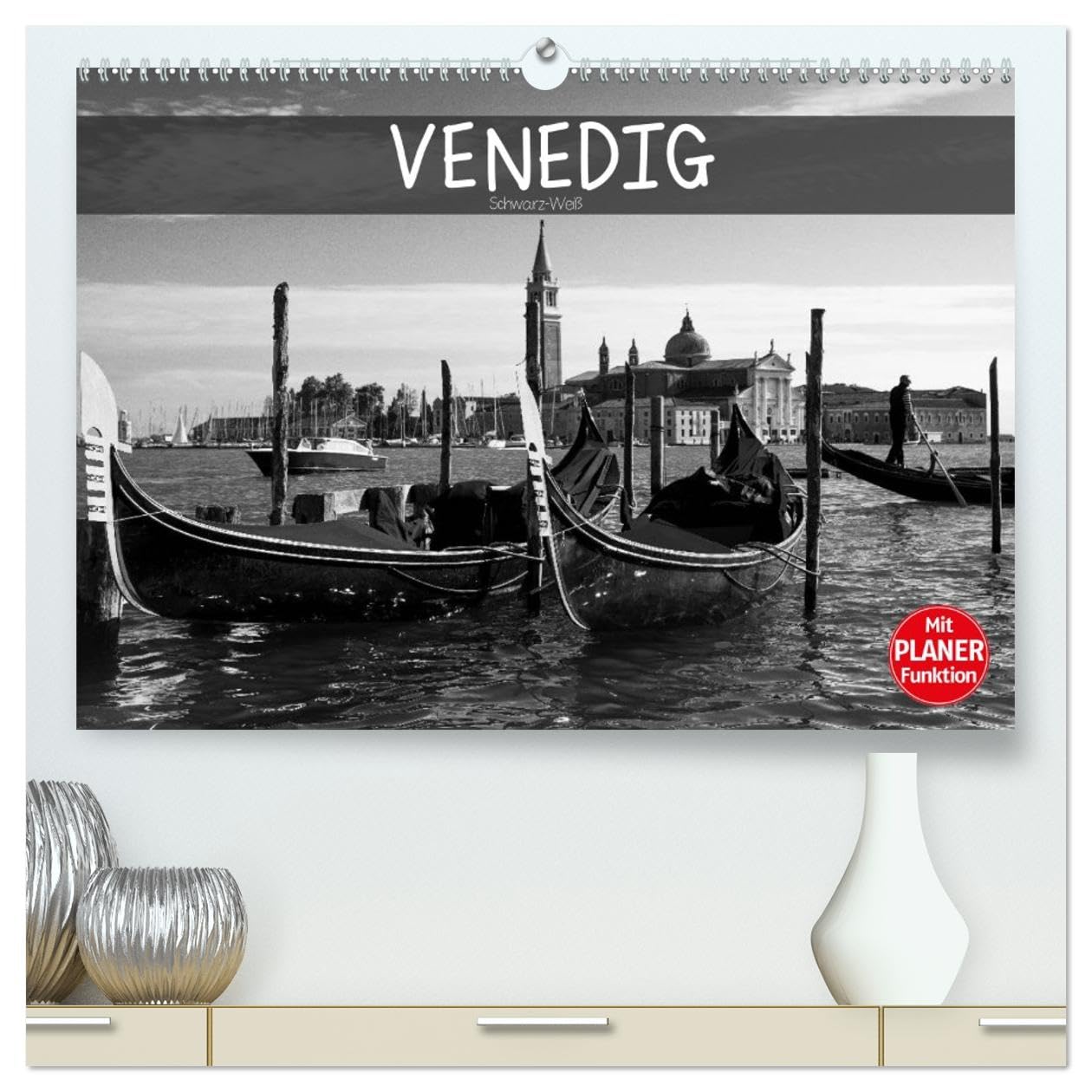 Calendrier Venise noir et blanc 2026 cadeau idéal pour passionnés de photographie
