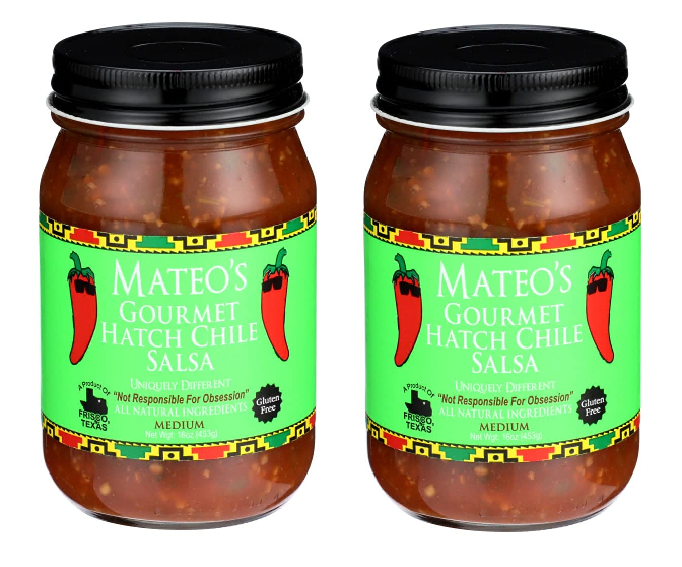 Salsa Hatch Chile Mateo's Gourmet, Medio 16 Oz (Pack de 2)