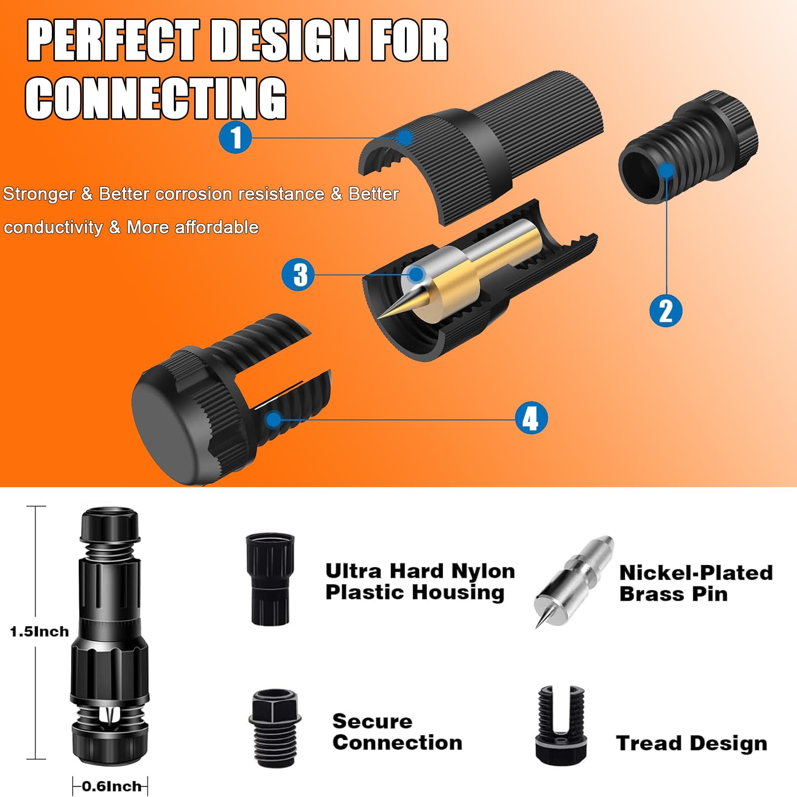 16 Pack of Low Voltage Wire Connectors 12-16 Gauge Landscape Lighting Cable Connectors for Landscape Path Lights Outdoor Lighting - Image 2