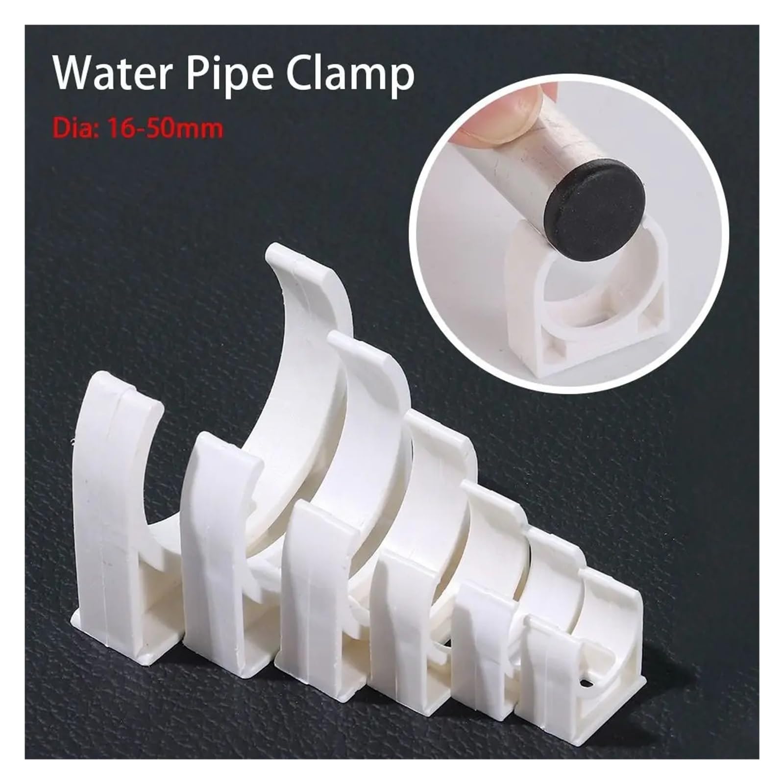 Abrazaderas De Tubería Agua PVC, 10 Uds., Abrazadera for Riego Jardín, Soporte for Tubo 16/20/25/32/40/50mm(20mm)