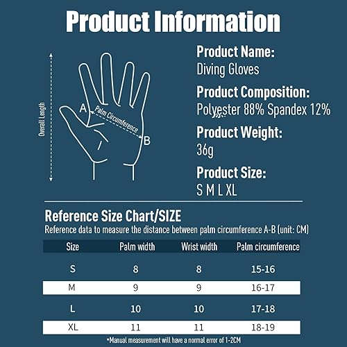Miniatura 7 de Gaderth Guantes de neopreno, ajustables, antideslizantes, resistentes al desgaste, protección UV para buceo, esnórquel, remo, deportes acuáticos