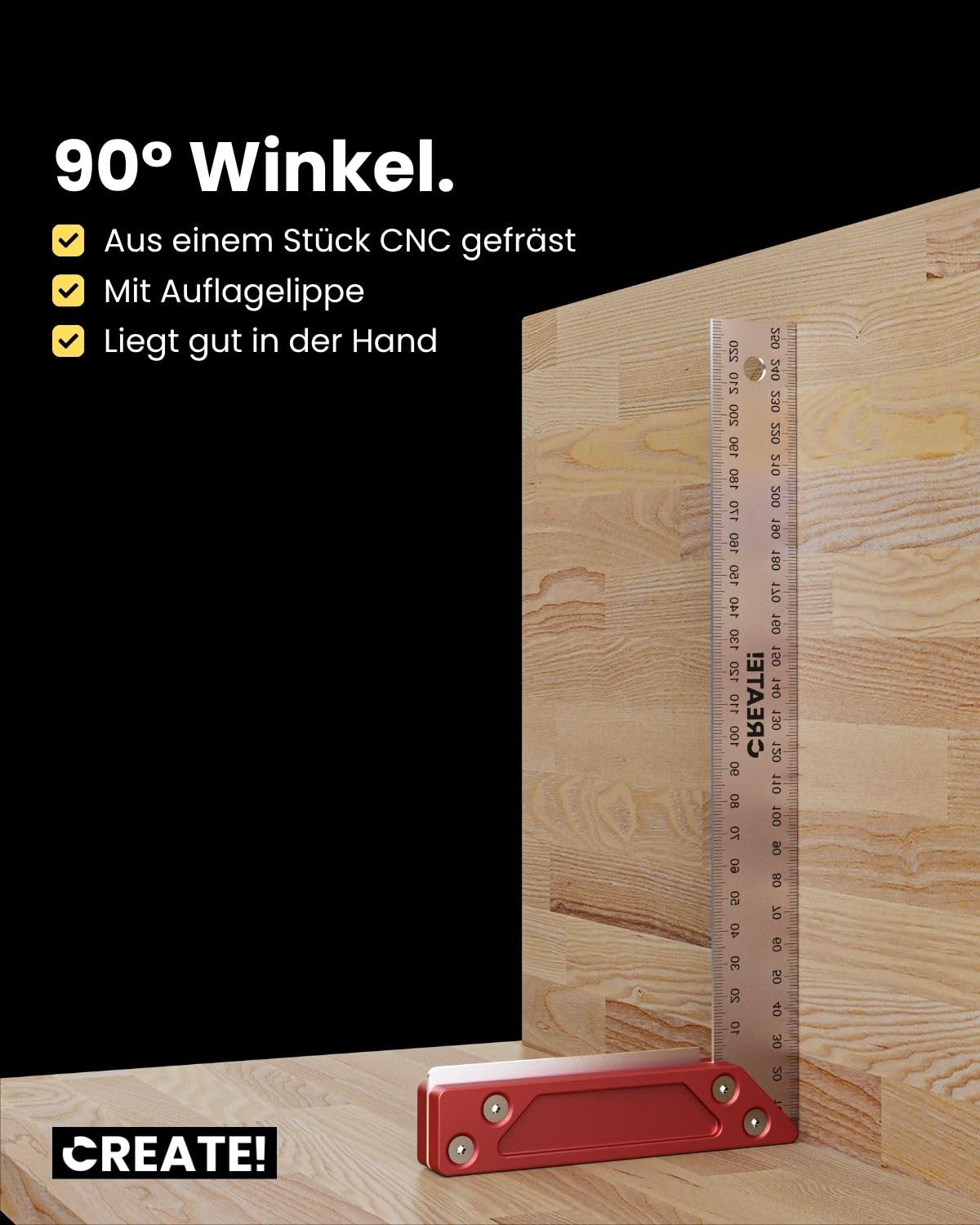 CREATE! Anschlageinkel 250 & 500 mm aus Stahl - Tischlerwinkel | Stahl, Tischlerwinkel, Präzisionswerkzeug