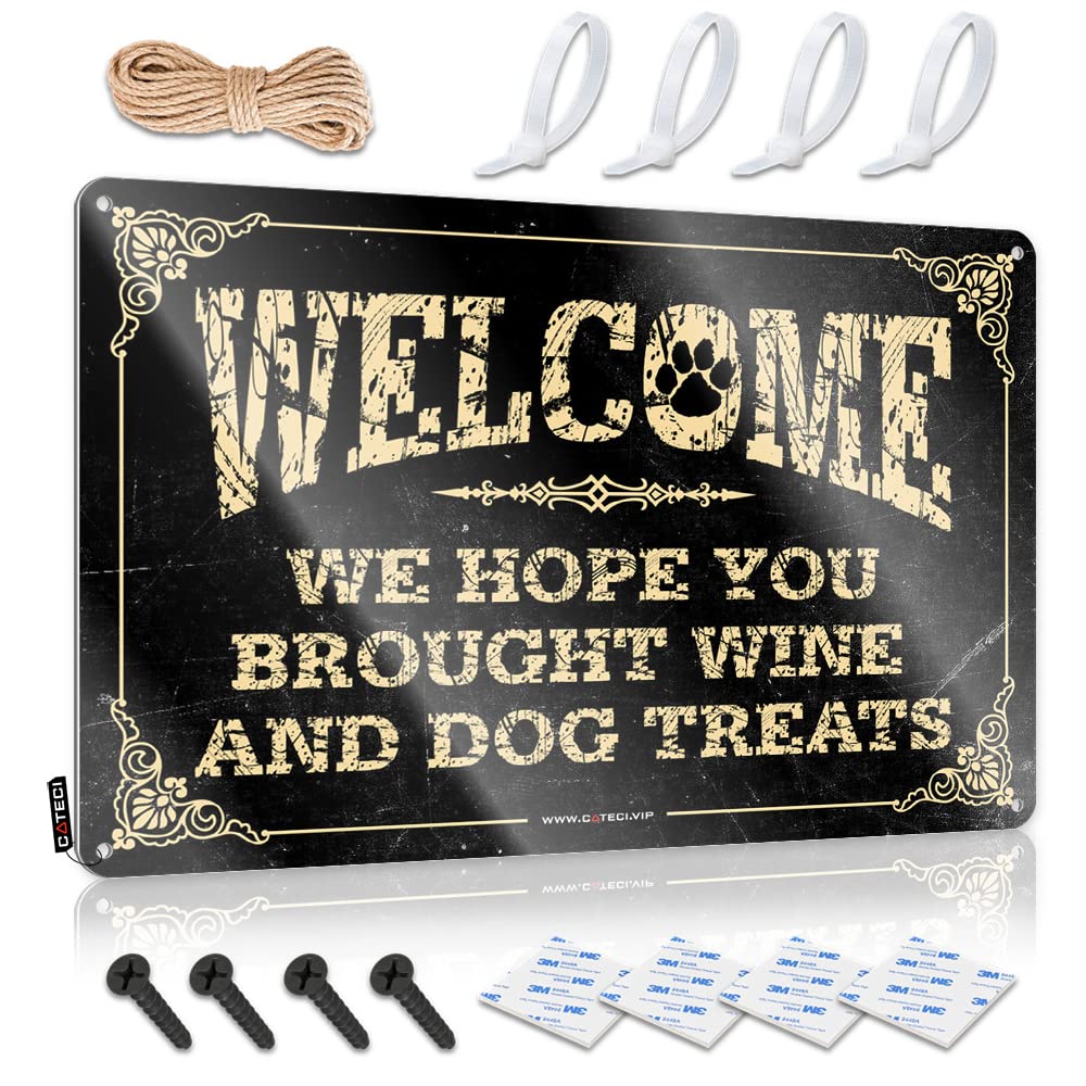 We Hope You Brought Wine And Dog Treats Warning Nostalgic - Neon Retro Wall Art Wall Art Decoration(30X40CM)