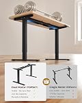 TOPSKY Bureau d'ordinateur fixe réglable électrique double moteur pour la maison et le bureau (noir)