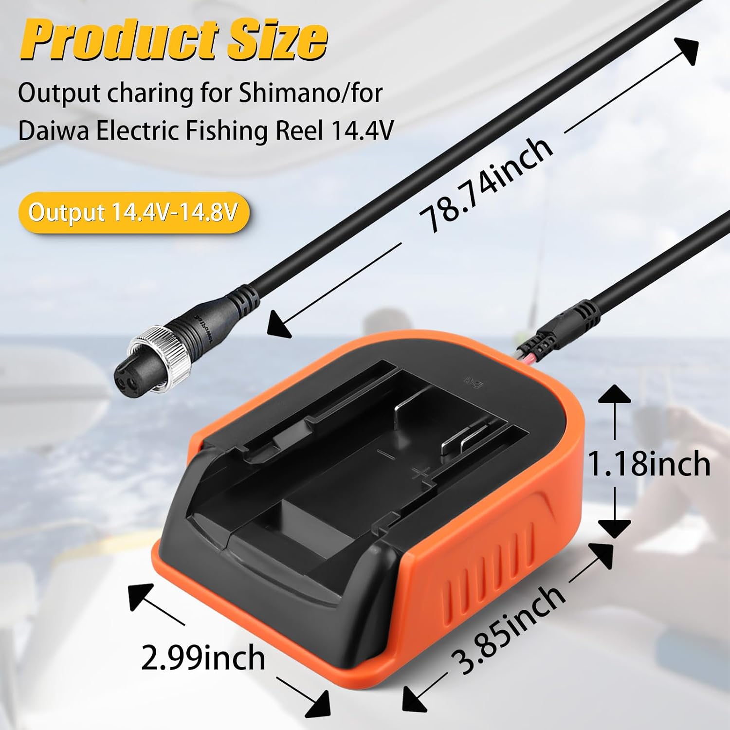for Dewalt 20V to for Daiwa/for Shimano Electric Fishing Reel Adapter, 14.4V/14.8V Battery Converter for Tanacom/Seaborg/BeastMaster(Adapter Only)