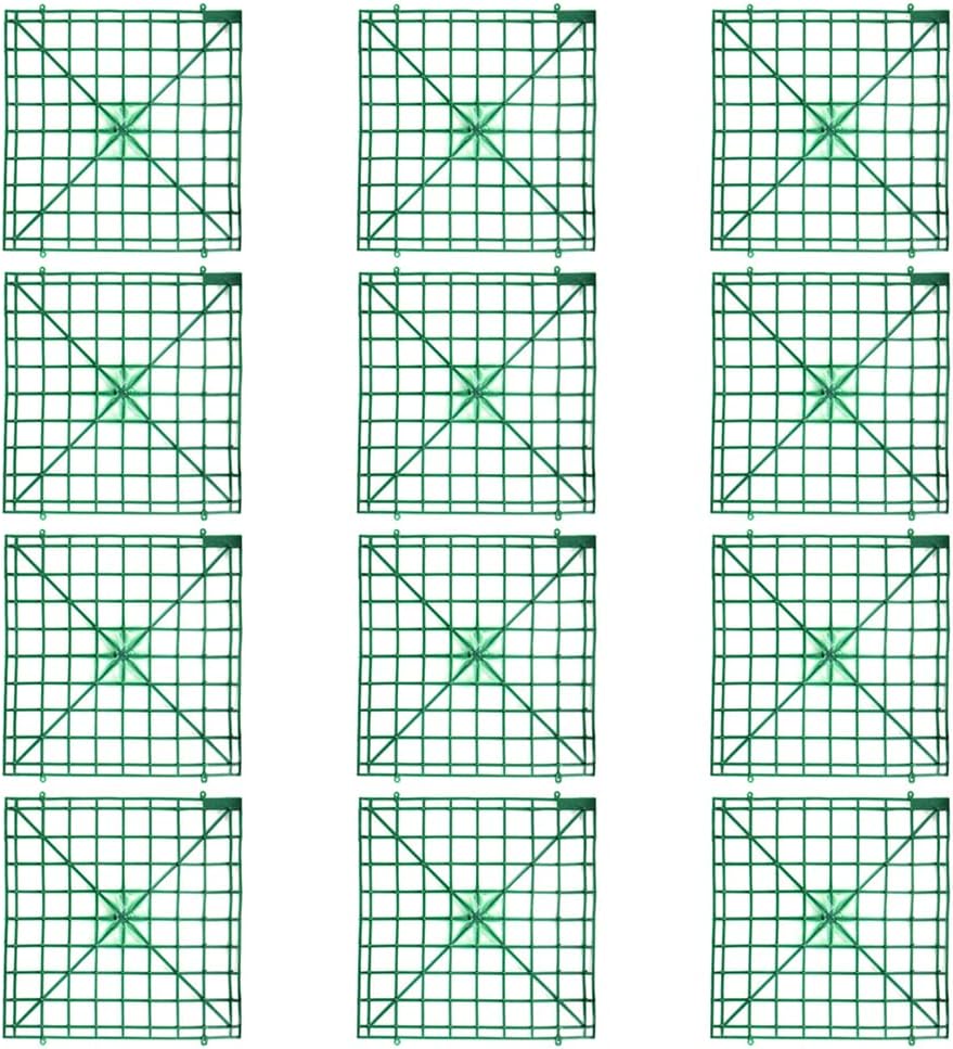 Artificial Flower Grating Board, DIY Flower Wall Frame, Flowers Wall Arch Background, Artificial Flower Plant Base, 12 Piece Flower Arrangement Grid Set,10x10 Inches.