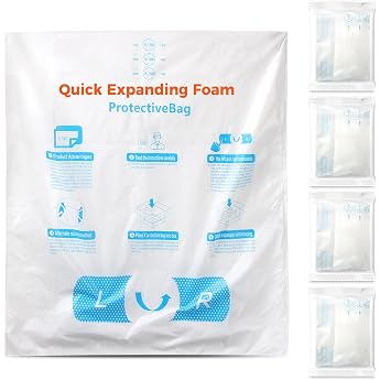 15 x 18 Inch 4 Pack TONESPAC Instant Pack Fast Expansion Foam X-100 Packaging Bags for Packaging and Shipping