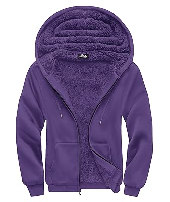 SCODI Hoodies for Men Heavyweight Fleece Sweatshirt - Full Zip Up Thick Sherpa Lined Hooded Jacket