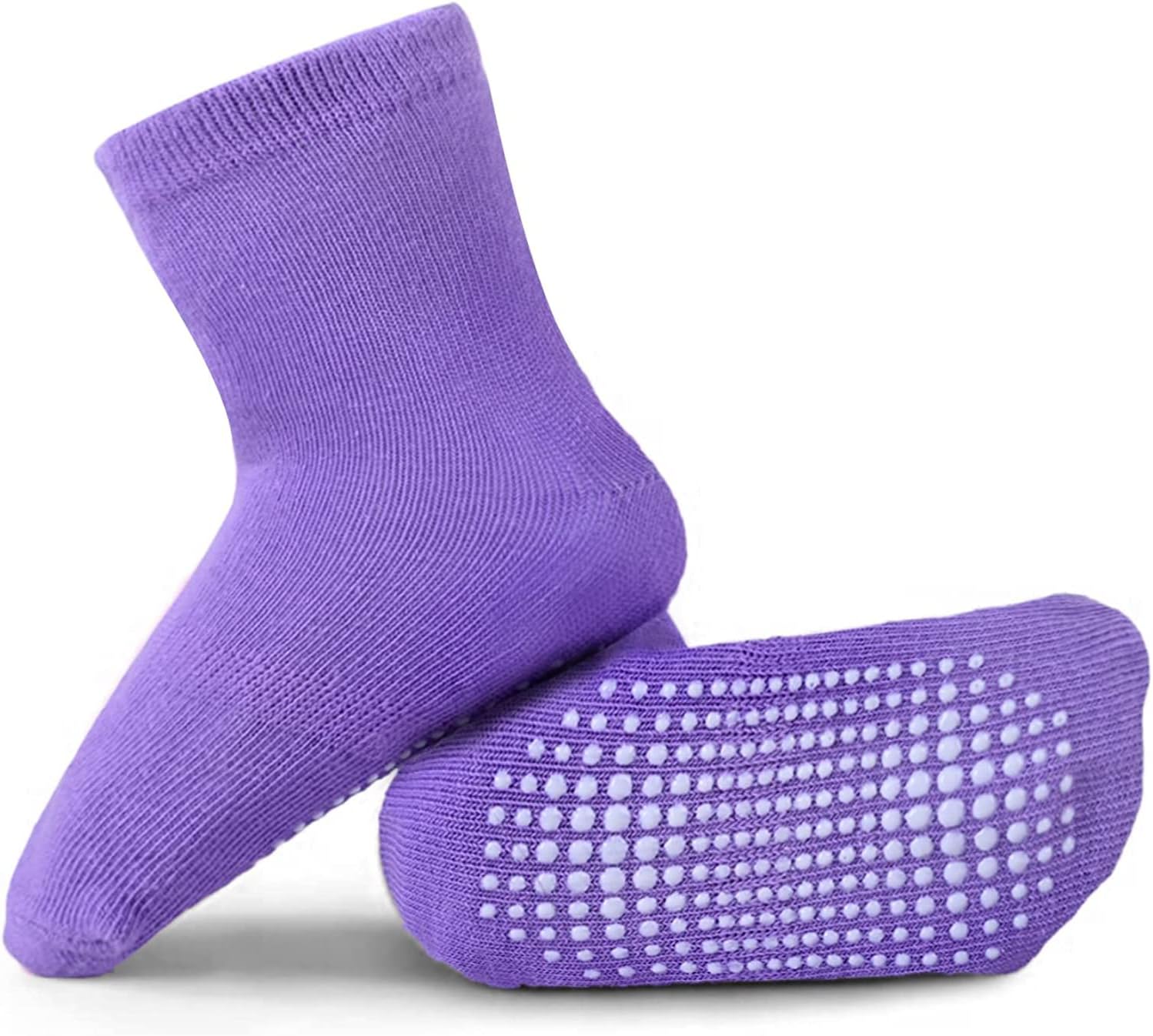 6 Pairs Non Slip Cozy Warm Crew Socks with Grips for Baby Infant Toddler Kids Boys Girls - Image 4