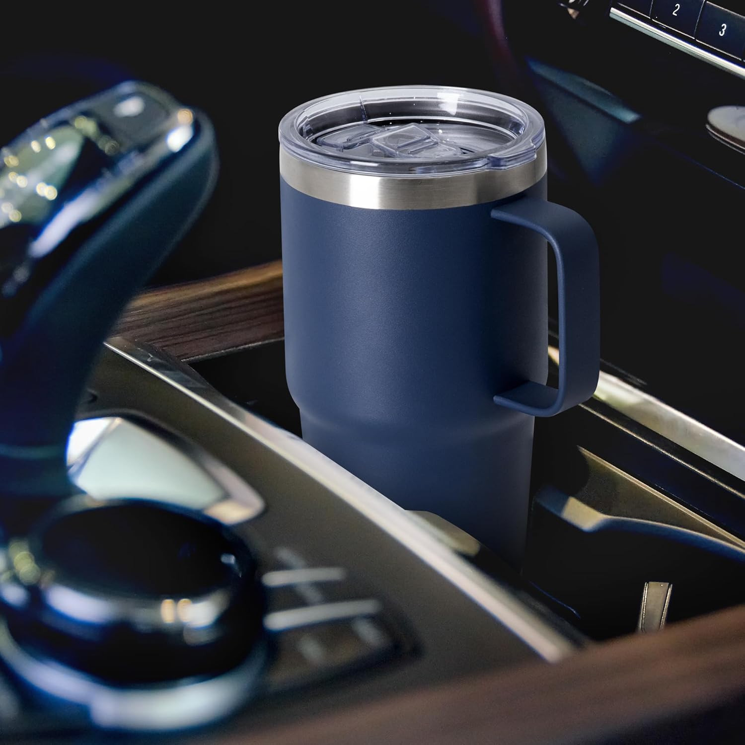 20oz Tumbler Bulk with Lid, Stainless Steel Tumbler Bulk with Handle, Metal Insulated Travel Coffee Mug Set with Handle, Double Wall Vacuum Leak Proof Tumbler Cup, Navy 12 Pack - Image 6