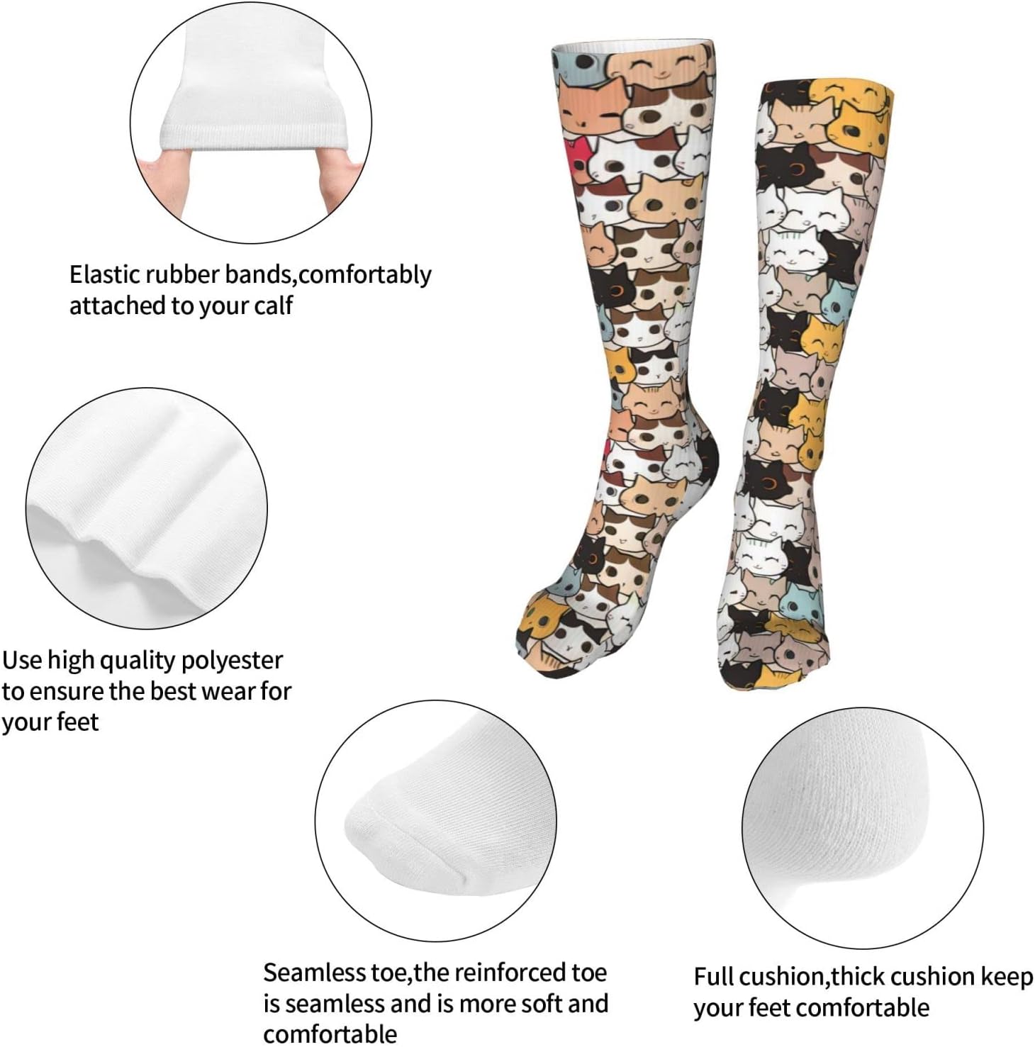 Kids Cozy Knee High Tube Compression Socks Funny Novelty Athletic Long Crew Socks for Child Girls Boys Youth 19.8in - Image 7