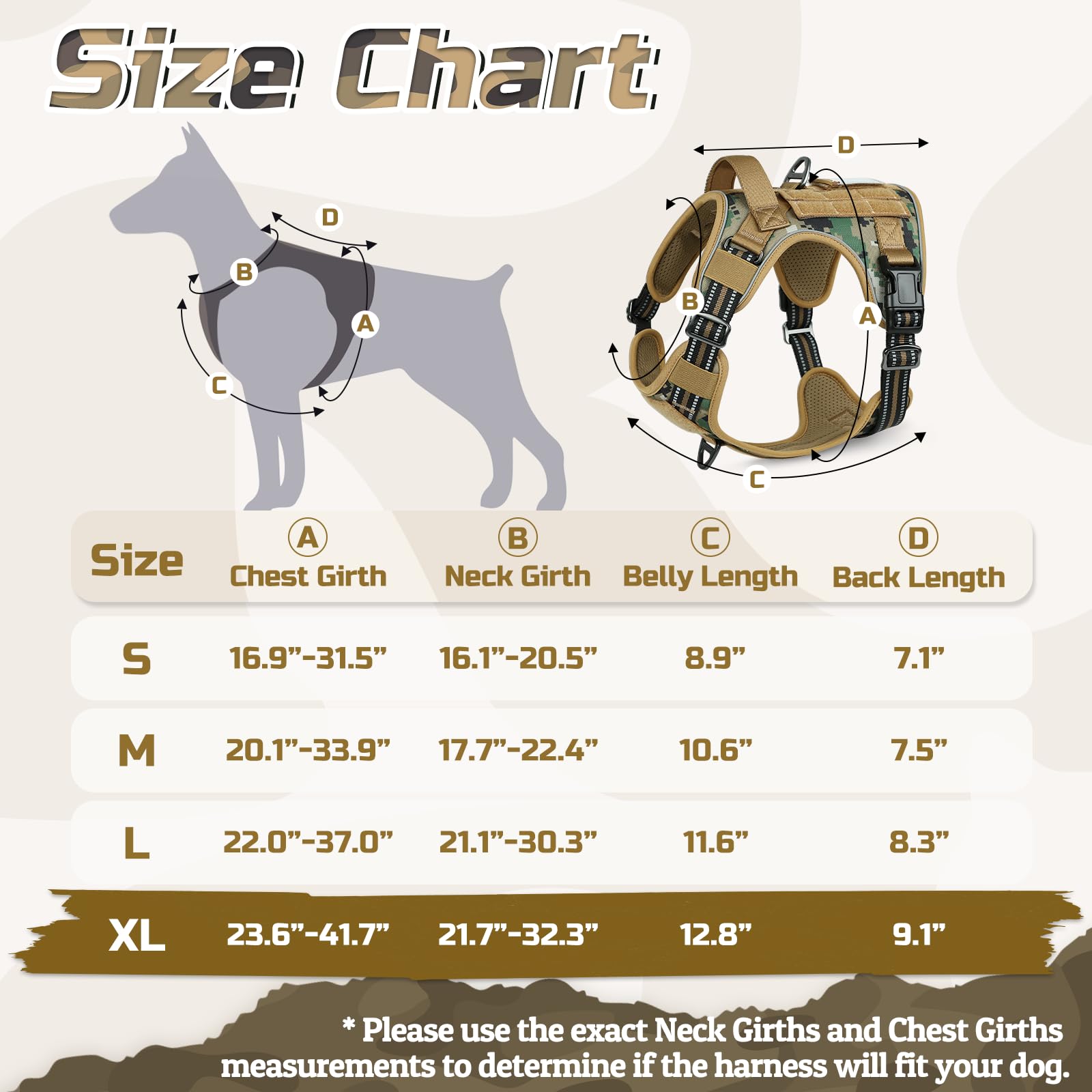 rabbitgoo Dog Harness Large Dog, Tactical No Pull Vest Harness with Molle Panel, Adjustable Breathable Military Pet Harness - Image 4