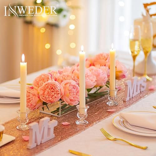 Miniatura 5 de Portavelas cónicos 20 piezas de candelabros de vidrio pequeños portavelas cónicos portavelas de vidrio más grueso transparente para bodas, fiestas