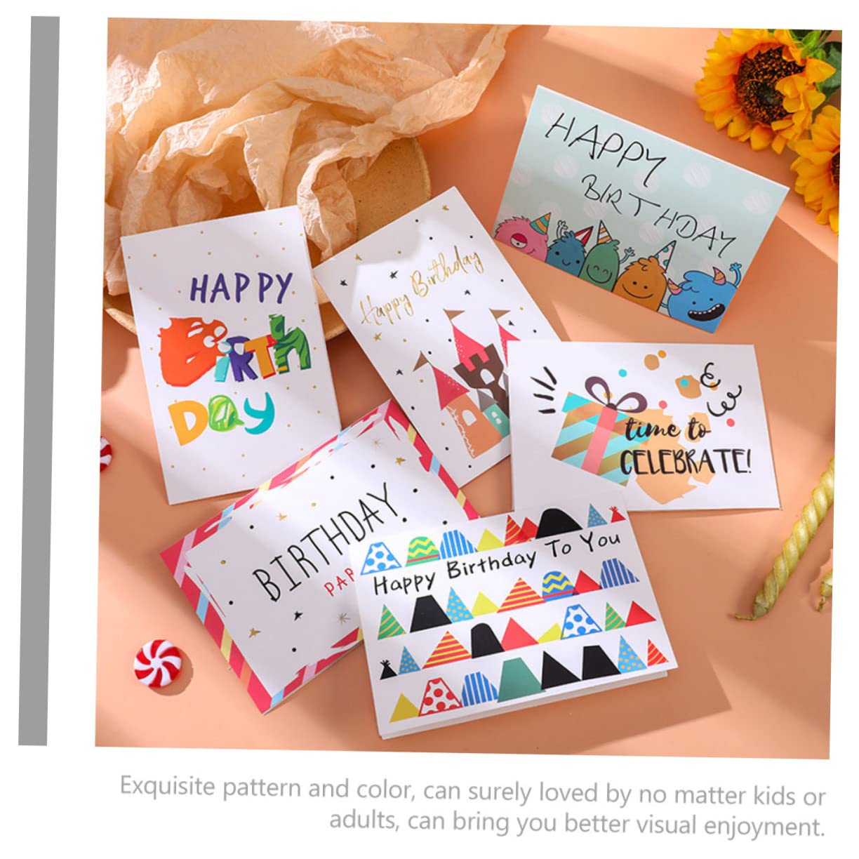 Biglietti di Auguri di Compleanno in Carta, 36 Pezzi, Pieghevoli Busta, per Adulti e Bambini, per Feste e Fai da Te