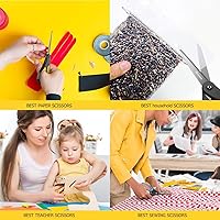 Vista 6 de Tijeras, iBayam - Paquete de 3 tijeras antiadherentes multiusos de 8 pulgadas, cuchillas de titanio de 0.098 pulgadas de grosor con agarre cómodo