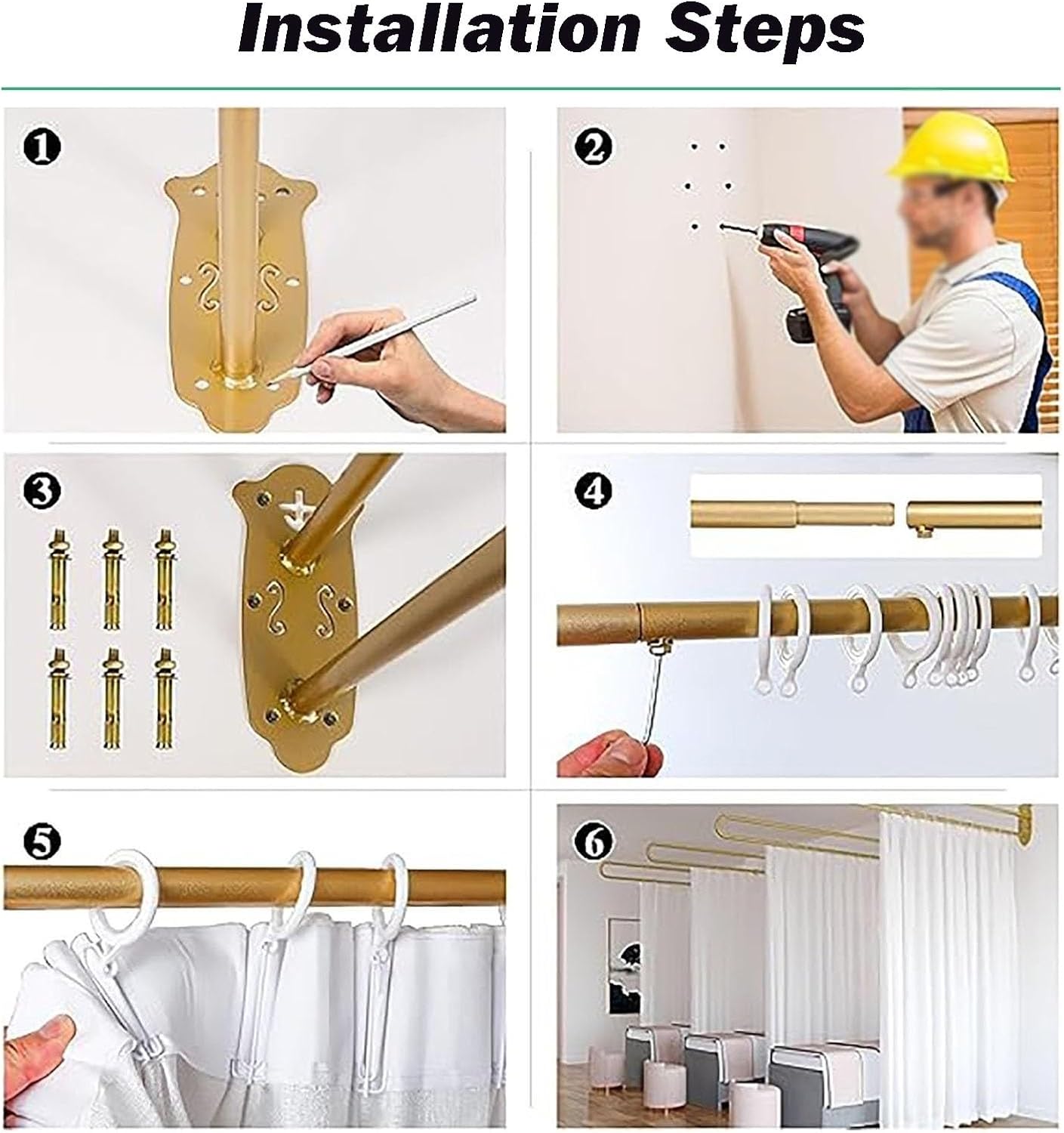 美容室用間仕切りカーテン、金属サポート壁掛けカーテン、U字型間仕切り1枚、光透過プライバシースクリーン、マッサージフィッティングルー