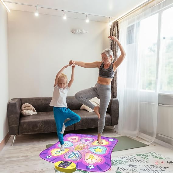 Sunlin Dance Mat Toys for Girls Ages 3-10 | Dance Pad with LED Lights, Adjustable Volume, 9 Built-in Music, 7 Game Modes, 5 Challenge Levels | Christmas Birthday Gifts for 3 4 5 6 7 8+ Years Old Girl