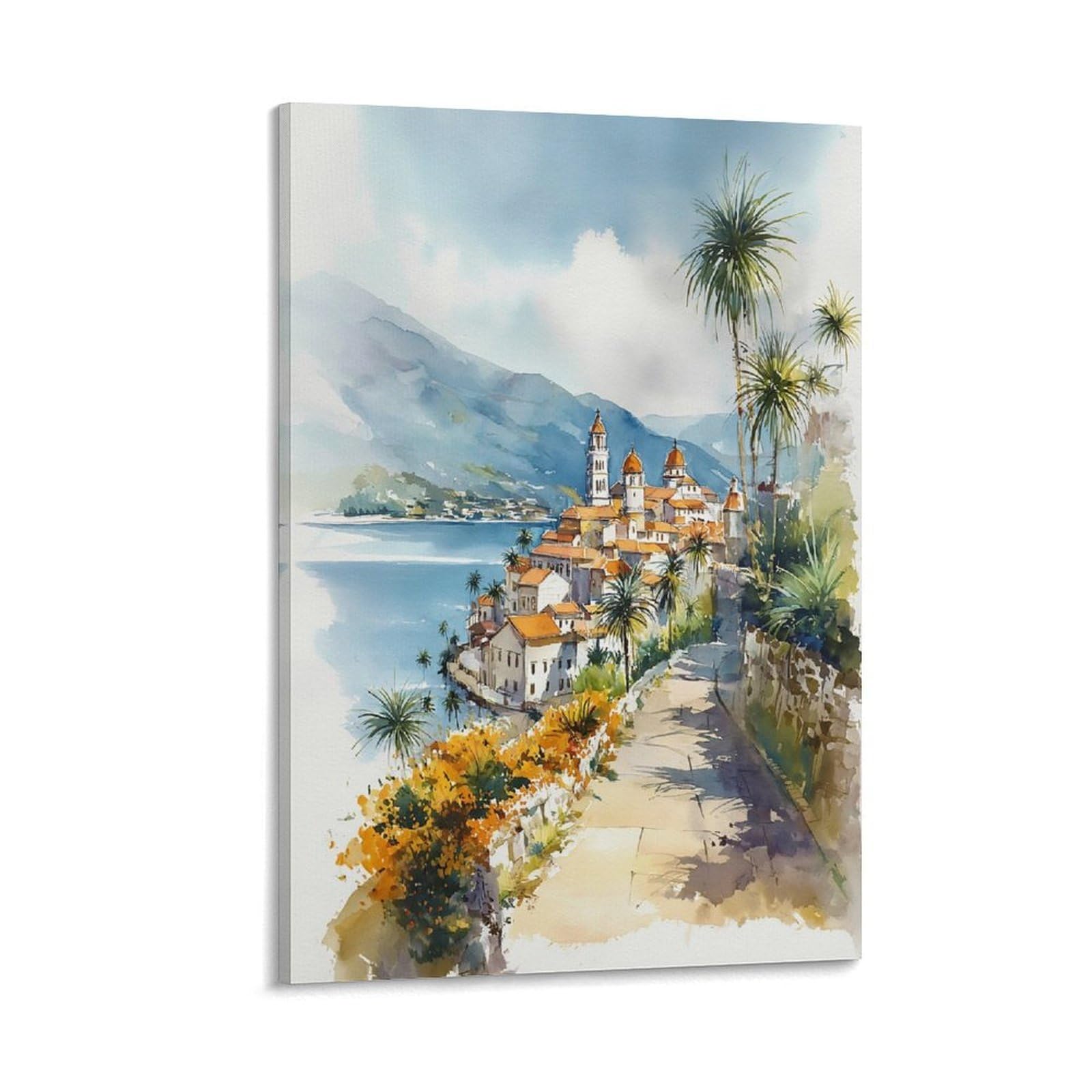 LCYNNH Orange County 24x36inch(60x90cm) Vintage Travel Poster Watercolor Canvas Art