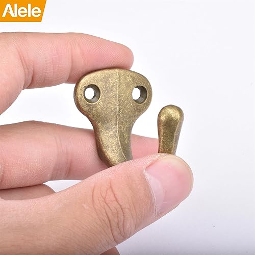 Miniatura 9 de Alele 12 ganchos de pared de latón, gancho de una sola punta, ganchos de toalla para bata, zinc fundido a presión (gancho de una sola punta, 12