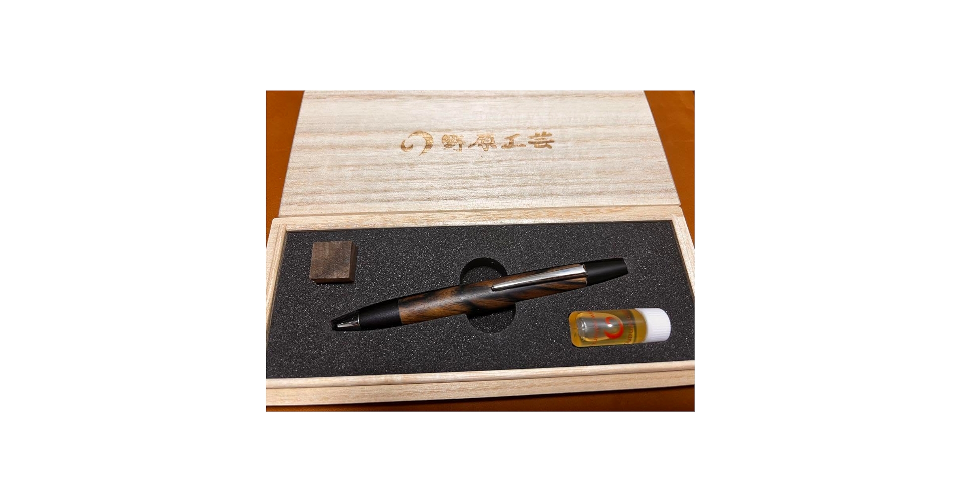 Amazon.co.jp: 野原工芸 特上黒柿のボールペン ロータリー 野原