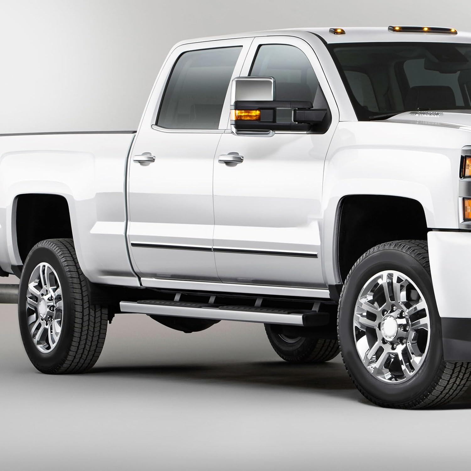 6" Stainless Steel Running Boards Compatible with 19-23 Chevy Silverado/GMC Sierra 1500, 20-23 Silverado/Sierra 2500/3500 Crew Cab (Not fit 2019 1500 LD)