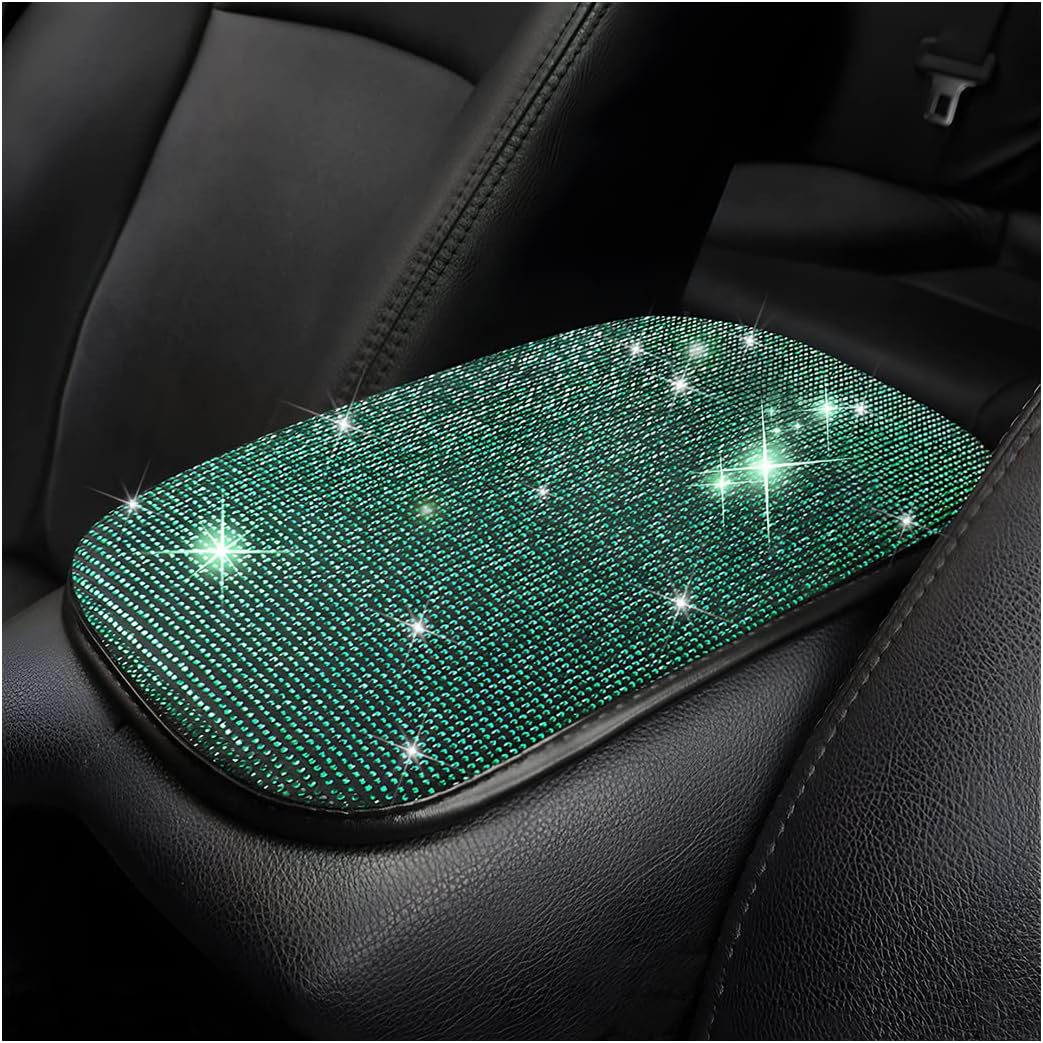 Moly Magnolia 11.8 x 8.5 Inch Console Armrest Pad, Black/Green