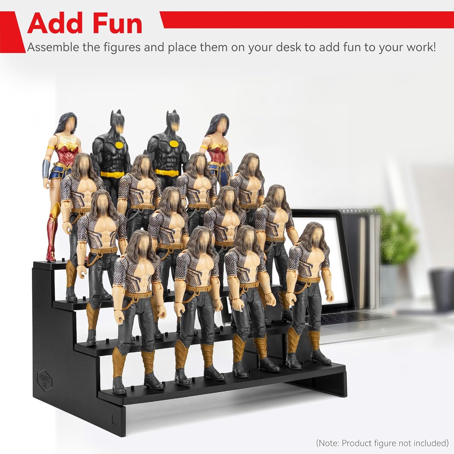 SIXPOINTS 6 inch Action Figure Display Shelf With Peg,4 Tier Toy Collectibles Organizer, Compatible with 1/12 Marvel Legends /DC/ GI Joe/ MOTU Figure Toy (6 inch-Black)