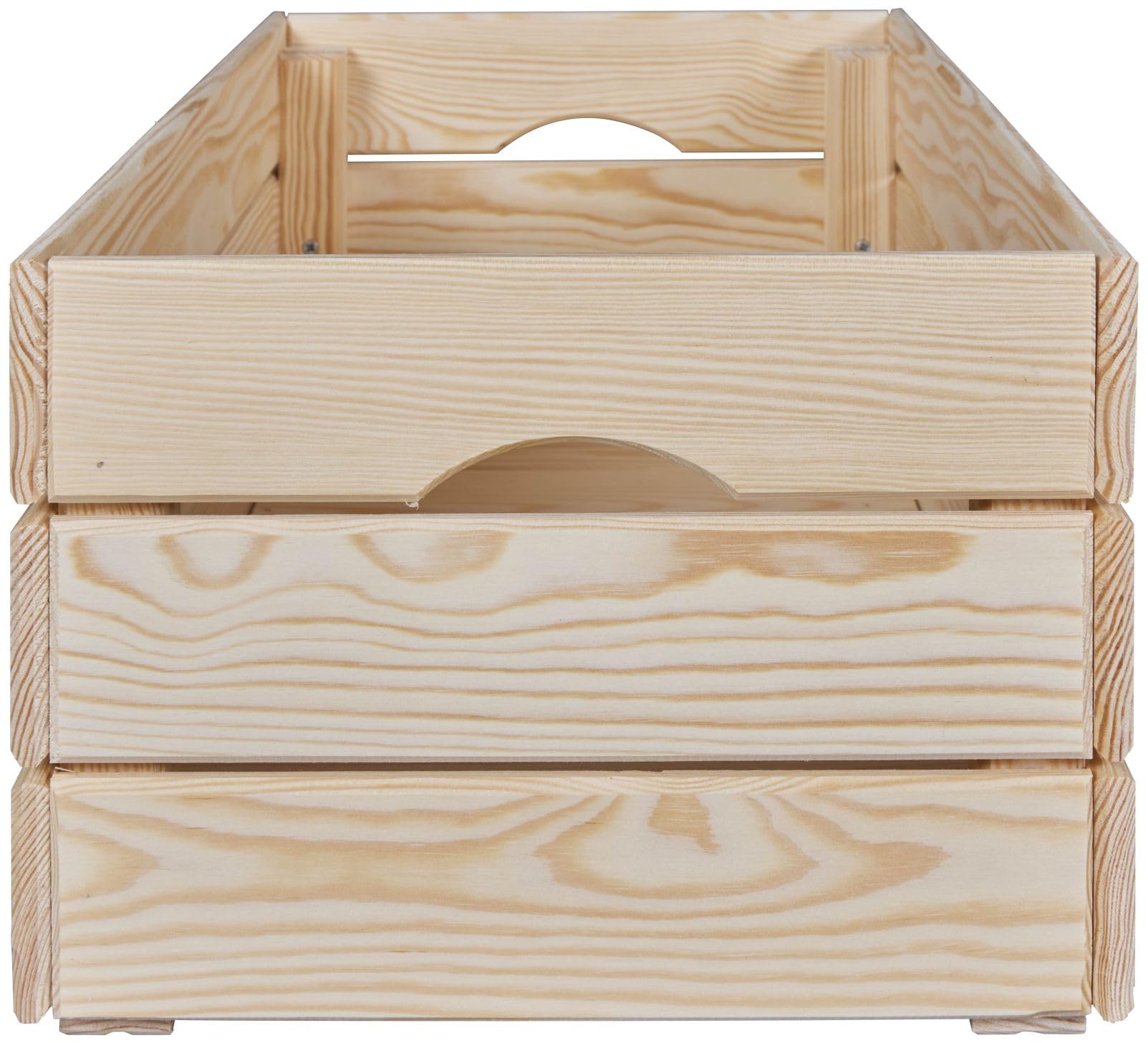 Holzkiste Aufbewahrungsbox stapelbar Thea L Kiefer natur 65 x 31,5 x 23 cm
