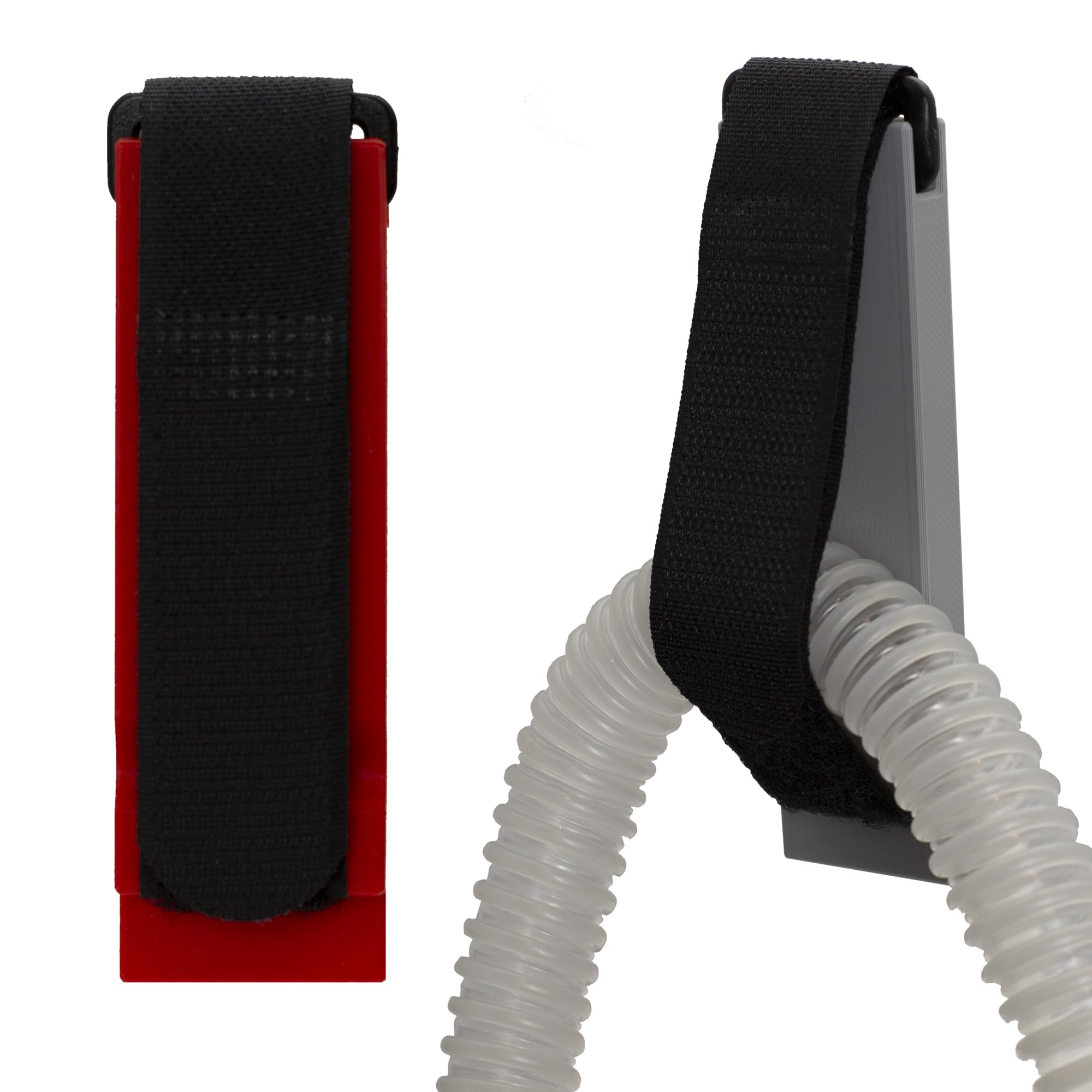 CPAP Tube Holder - for Bed, Wall & Headboard, Perfect for CPAP Machines, Sturdy Hose Hanger, Ideal for Home & Travel, Low Profile - Red