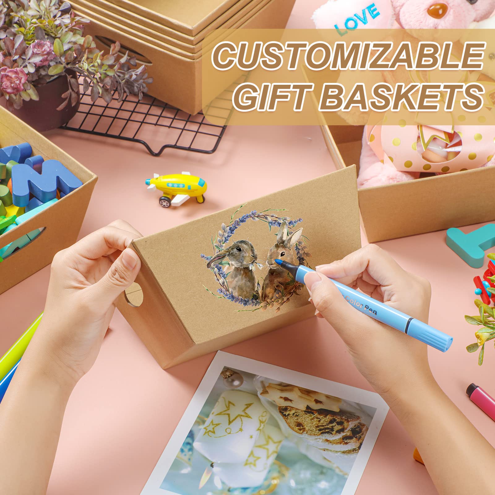 Amazon.co.jp: 12個 7 x 7インチ クラフトバスケット ギフト用 空の