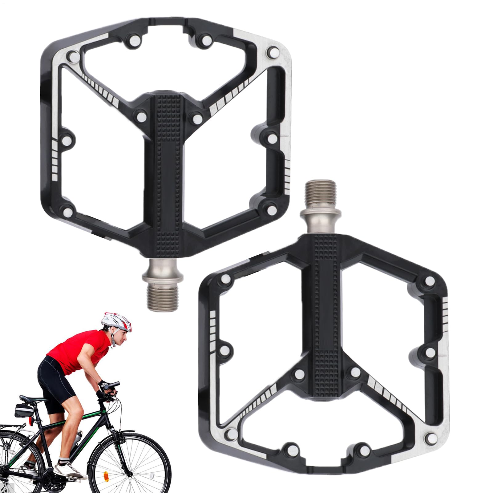 Pedales De Carretera | Rodamientos Suministros De Ciclismo Ligeros | Pedales Con Puntas Antideslizante | Para Hombres Mujeres Entrenamiento Al Aire Libre Ejercicio Viaje
