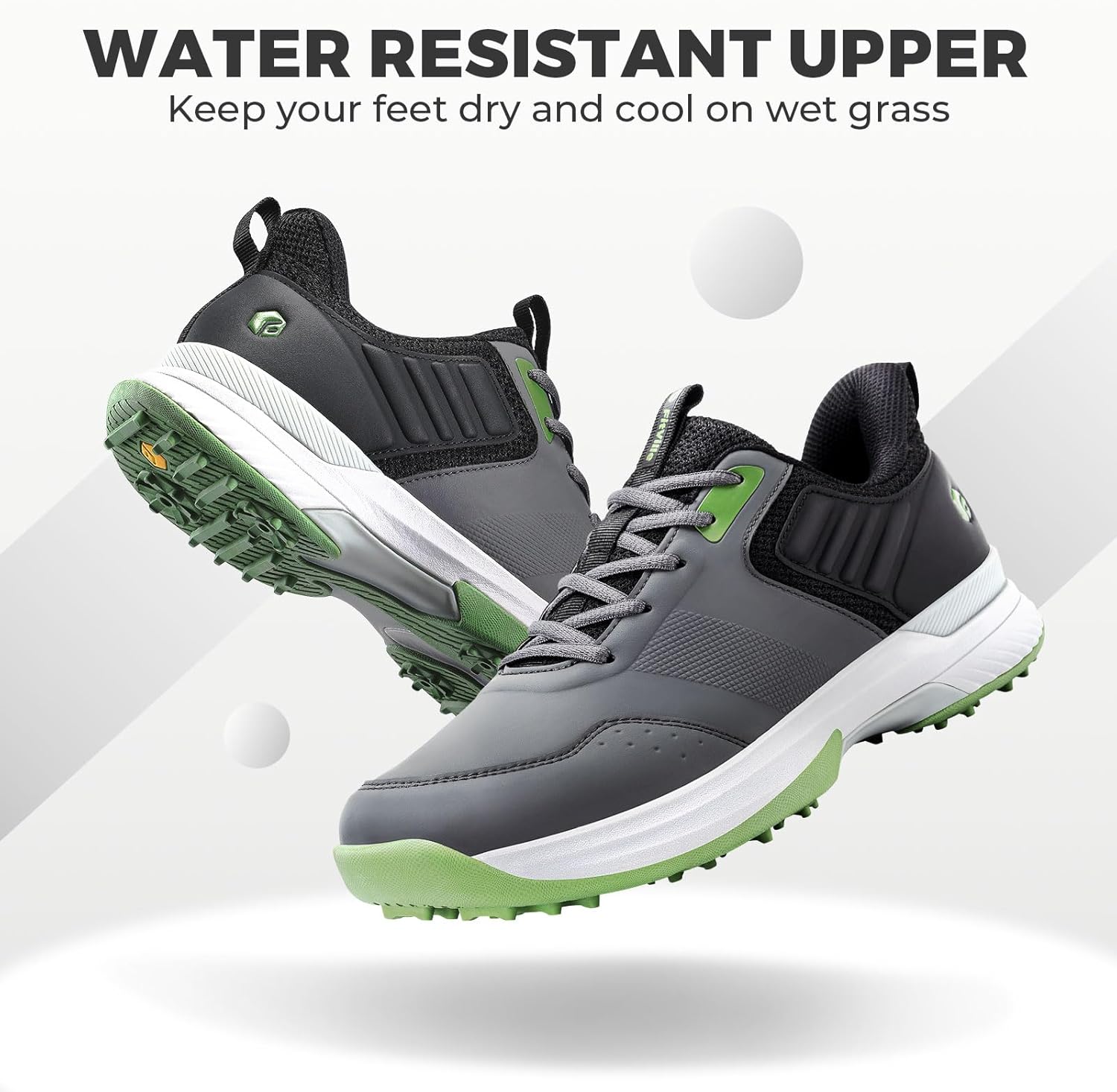 FitVille Wide Golf Shoes for Men, Wide Toe, Slip-on, Hands Free, Stability, Comfortable, Grip, Traction, 6 Non-Removable Cleats, Golf Course - Image 6