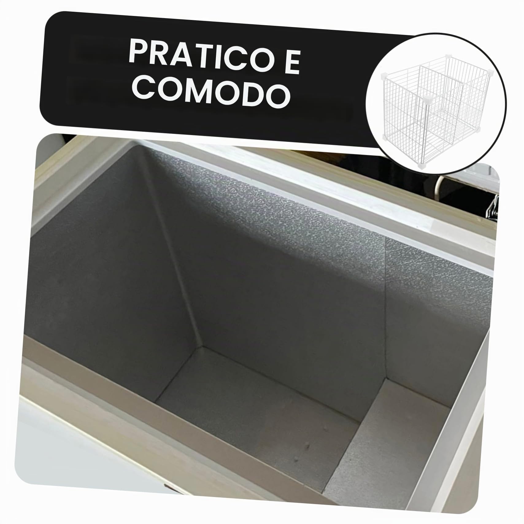 Organizzatore And Cestino Inferiore Divisori Regolabili in Ferro Bianco for Conservare Verdure e Frutta per Congelatore in Cucina o Freezer