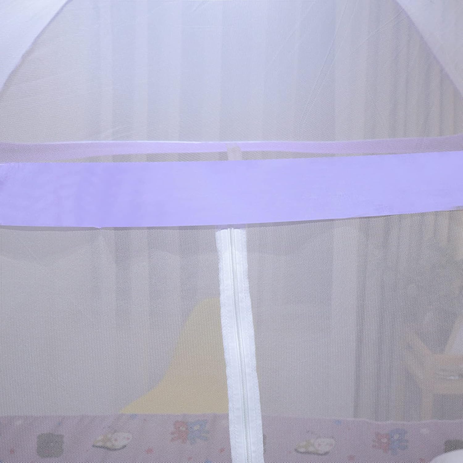 Pop Up Mosquito Net for Double and Single Bed with Zipper Door Bed Canopy Tent Anti-Fall Bed Yurt Enclosed Anti-Mosquito Polyester Bed Curtains Easy Installation,Blue,180 * 200 * 1