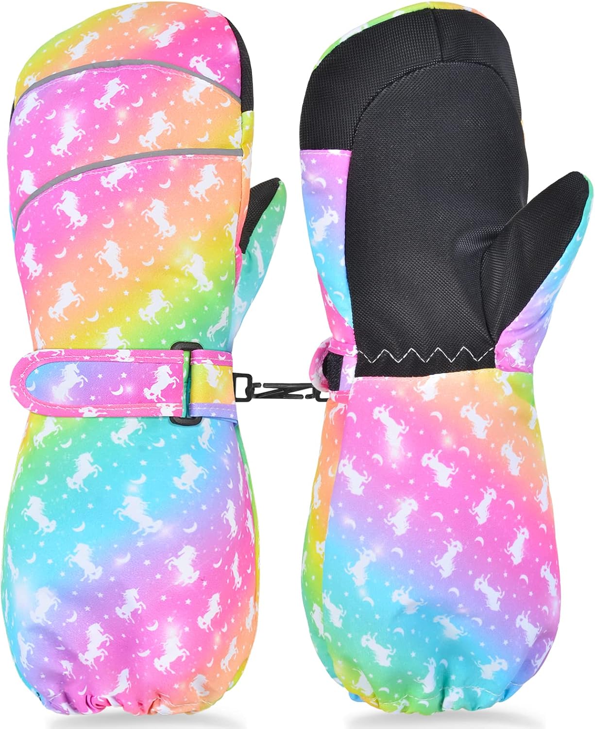 Kids Gloves Winter Toddler Mittens Girls Snow Ski Glove Waterproof Warm Sherpa with Long Cuff Snowboard Gloves - Image 3