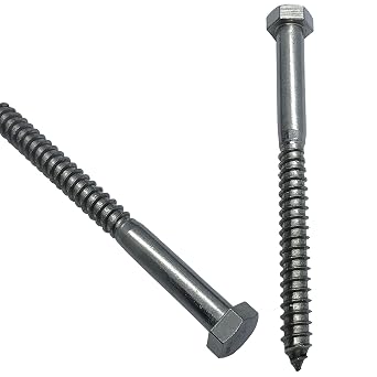 1/4" X 4" - 304 Grade Stainless Steel lag screws, Hex head fasteners, stainless steel screw. Use as Construction, wood, metal, lag screw or mounting screws fasteners lag bolts. Heavy duty screws. 50