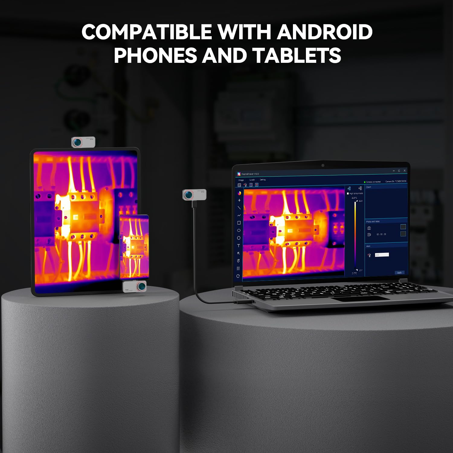 MiLESEEY TR160i Wärmebildkamera für Android Type-C,25Hz 160 * 120 Auflösung | 20g Vollmetallgehäuse, 3 Messmodi & 6 Farbpaletten. Messbereich -15°C bis 600°C.Kompatibel mit Phone, Tablet & PC