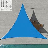 Vista 19 de Patio Paradise - Toldo parasol beige de 2 x 2 x 2 pies con kit de herrajes de 6 pulgadas, toldo triangular equilátero, tela duradera