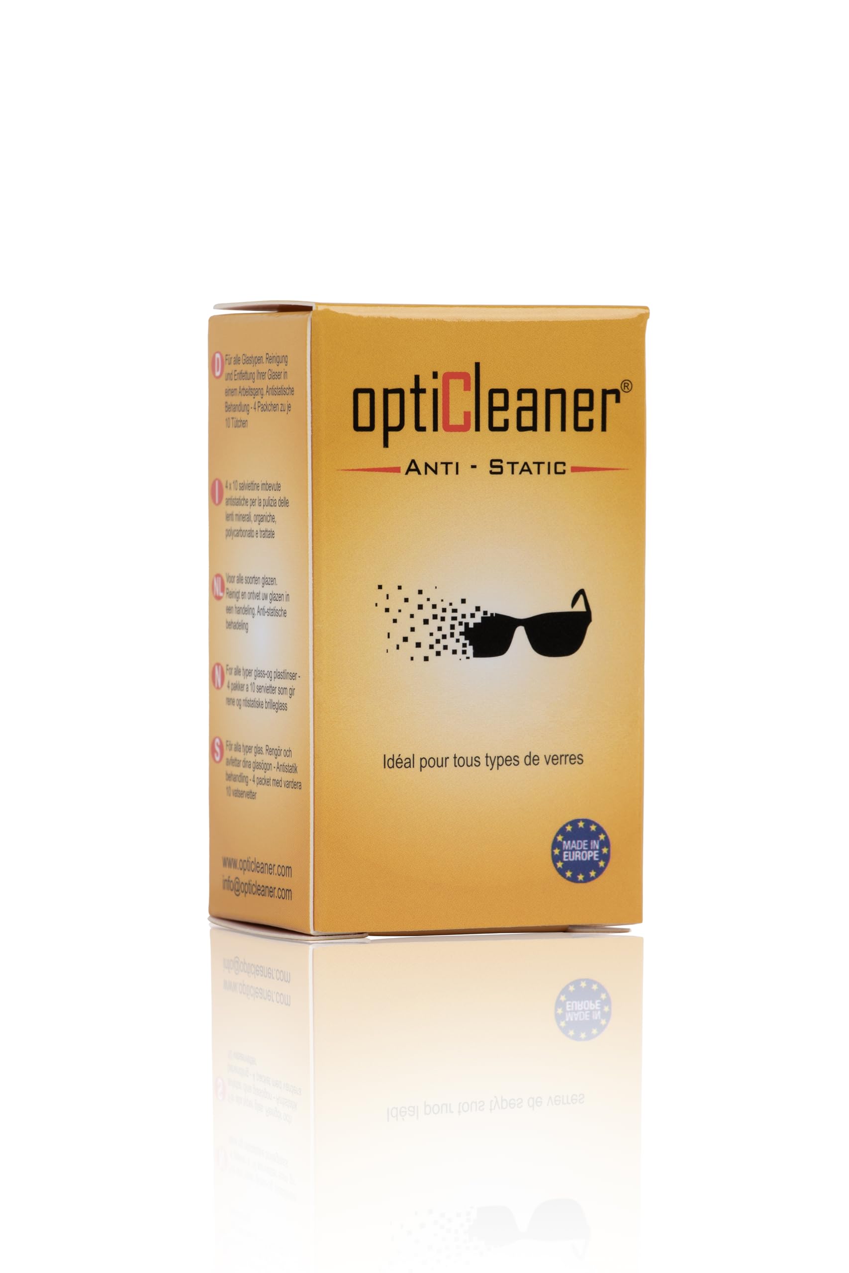 opticleaner since 2003 Gözlük Temizleme Mendili 4 Adet 10 lu kutu (40 Adet)