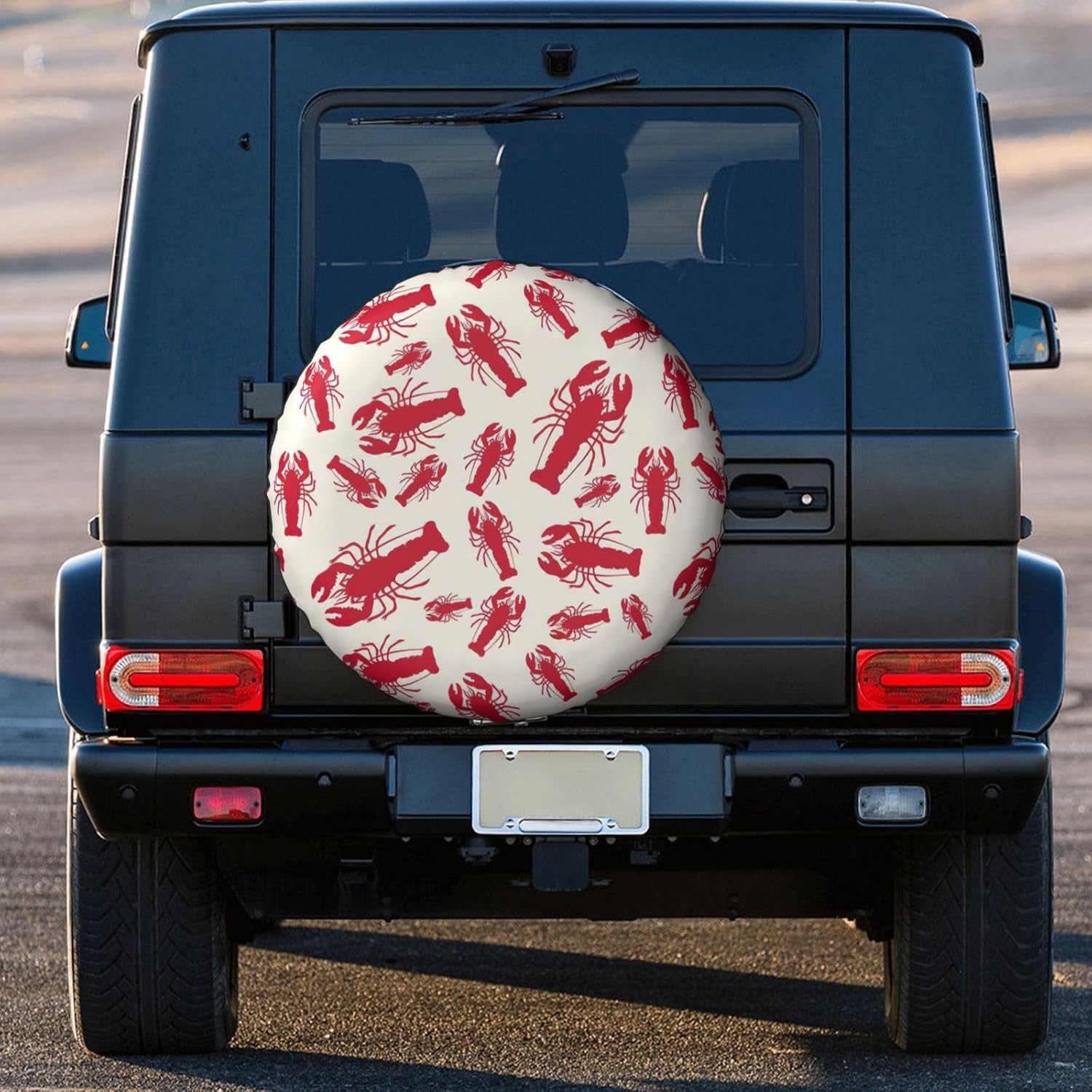 Red Lobster Print Tire Cover Universal Spare Wheel for Trailer Rv SUV Truck Camper Travel Accessories