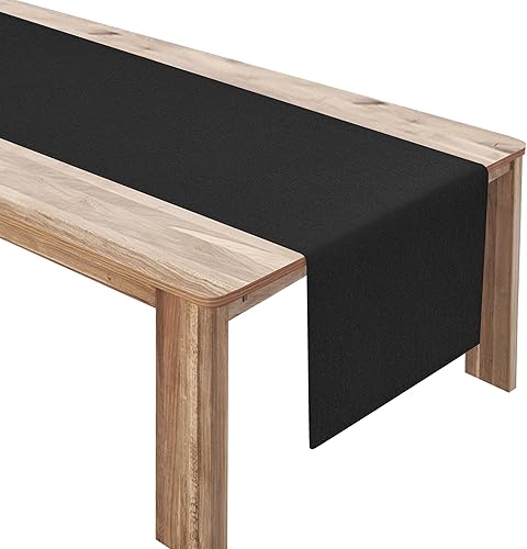 Ruisita Camino de mesa de lino de tela natural, moderno, de algodón, color puro, largo, lavable a máquina, bandera de mesa para decoración de