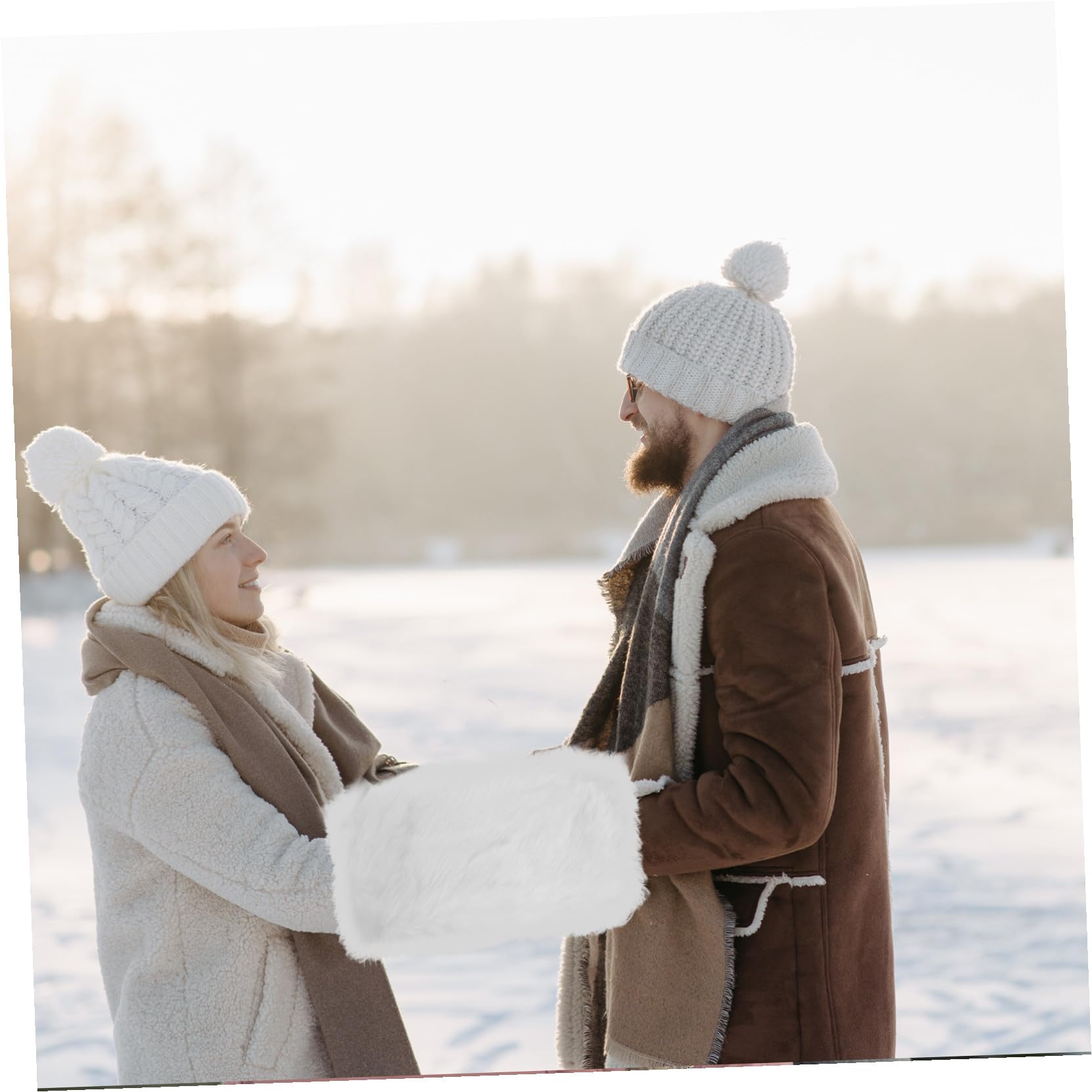 SUPVOX Manguitos Cálidos Agradable y Cómodo para Mujer de Pelo Sintético Calentador de Manos Resistente al Frío para Invierno y Uso Diario