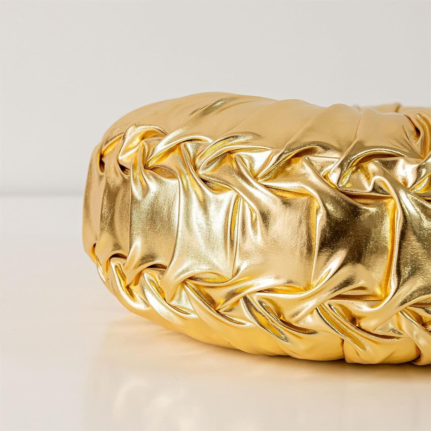 Round Throw Pillows, Soft Spandex Fabric Pumpkin Pleated Handmade Metallic Decorative Throw Pillows Floor Pillows Cushion for Sofa Couch Bed Living Room Chair Decoration, Silver